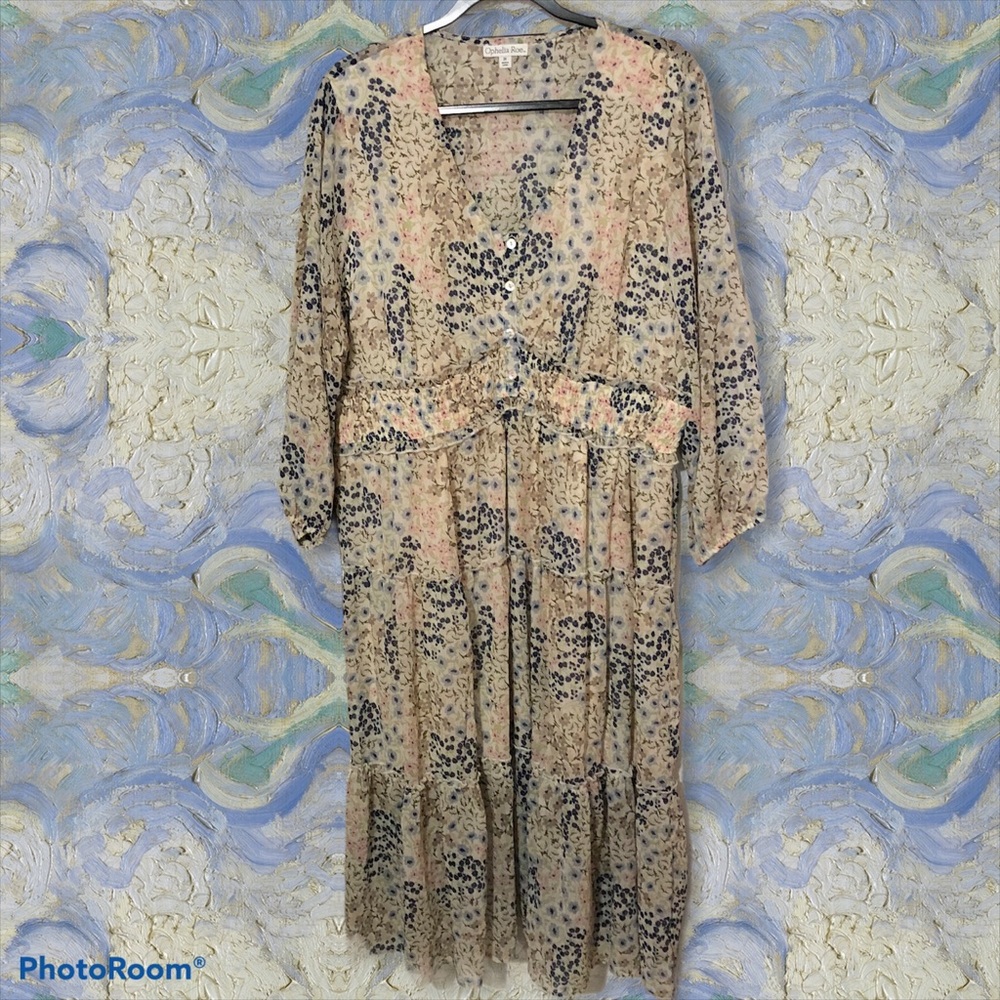 Floral boho midi dress